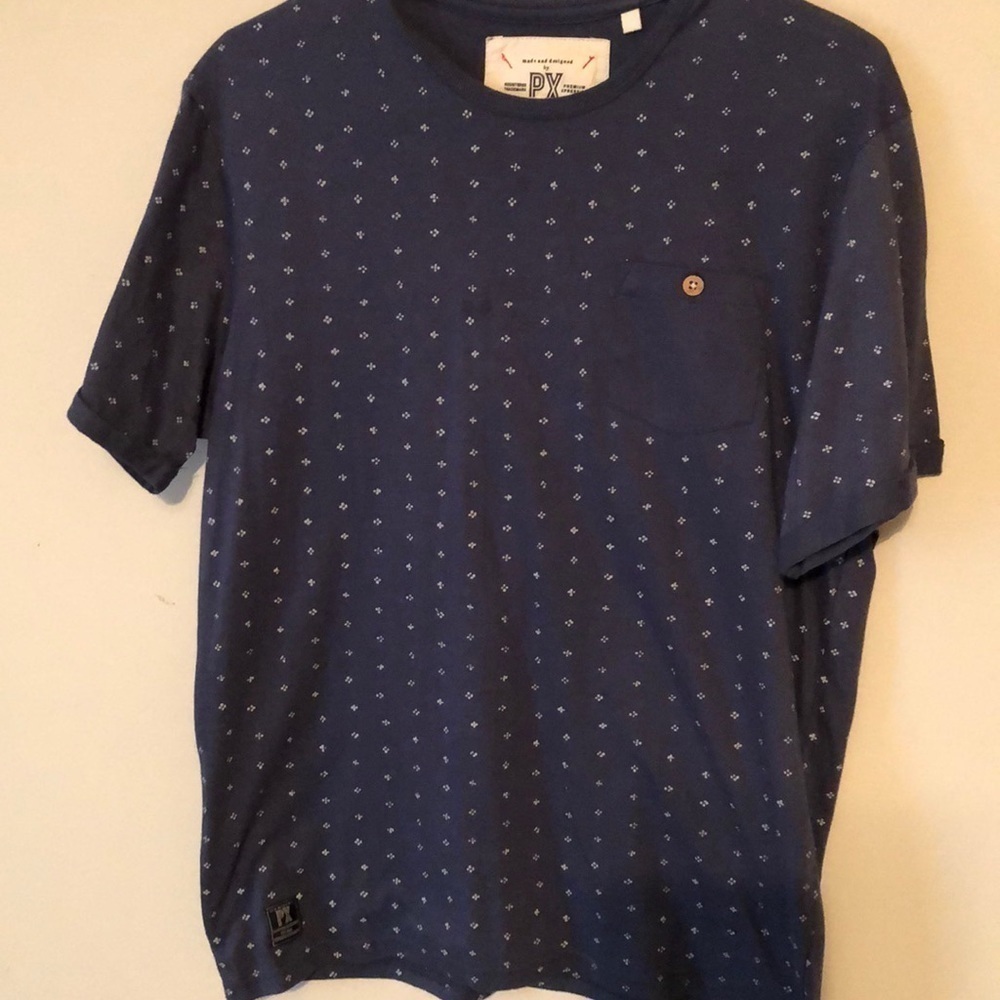PX tshirt. S sleeves, pullover, denim blue. Small